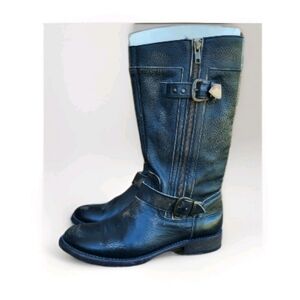 BED STU Heritage Gogo Lug Black Lux Handwash Tan Leather Boot Mid Ride Women 8